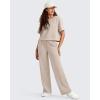 image:imageG4Free Smoofit Modal Soft Womens Wide Leg Sweatpants High Waisted Drawstring Side Slit Casual PantsLight Khaki