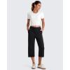 image:imageG4Free Smoofit Wide Leg Capri Pants for Women Adjustable Shockcord High Waist Summer Travel Casual Pants with PocketsBlack