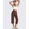 image:imageG4Free Smoofit Wide Leg Capri Pants for Women Adjustable Shockcord High Waist Summer Travel Casual Pants with PocketsCoffee Brown