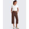 image:imageG4Free Smoofit Wide Leg Capri Pants for Women Adjustable Shockcord High Waist Summer Travel Casual Pants with PocketsCoffee Brown