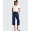 image:imageG4Free Smoofit Wide Leg Capri Pants for Women Adjustable Shockcord High Waist Summer Travel Casual Pants with PocketsDeep Navy