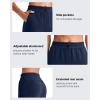 image:imageG4Free Smoofit Wide Leg Capri Pants for Women Adjustable Shockcord High Waist Summer Travel Casual Pants with PocketsDeep Navy