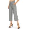 image:imageG4Free Capri Pants for Women Wide Leg Yoga Dress Capris with Pockets Cross Loose Casual Work Crop PantsGray Heather