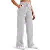 image:imageG4Free Smoofit Modal Soft Womens Wide Leg Sweatpants High Waisted Drawstring Side Slit Casual PantsLight Gray