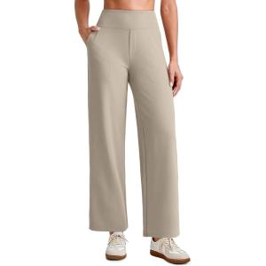 image:imageG4Free EverGoing Wide Leg Ankle Pants for Women 78 Length Yoga Dress Pants High Waist Stretch with Pockets Casual WorkMatcha