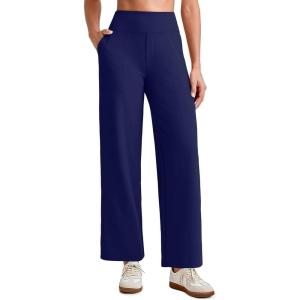 image:imageG4Free EverGoing Wide Leg Ankle Pants for Women 78 Length Yoga Dress Pants High Waist Stretch with Pockets Casual WorkRoyal Blue