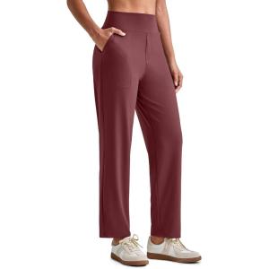 image:imageG4Free ShiftReady Womens Ankle Dress Yoga Pants with Pockets Stretchy Business Casual Slacks Work Trousers Travel PantDark Burgundy