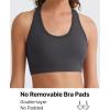 image:imageG4Free BareFeel Racerback Sports Bra for Women  Scoop Neck Workout Tank Top Casual Yoga Non PaddedDark Gray