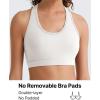 image:imageG4Free BareFeel Racerback Sports Bra for Women  Scoop Neck Workout Tank Top Casual Yoga Non PaddedPure White