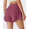 image:imageG4Free Chillwhisp Running Shorts for Women 25  Dolphin Elastic Waistband with Pockets for Athletic Gym WorkoutDark Burgundy