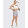 image:imageG4Free Chillwhisp Womens Athletic Shorts 4 High Waisted Lightweight Running Shorts with PocketsChrim Gray
