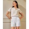 image:imageG4Free EverGoing Womens Athletic Shorts High Waisted 4  5 Running Yoga Summer Casual Shorts with PocketsPure White