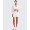 image:imageG4Free EverGoing Womens Athletic Shorts High Waisted 4  5 Running Yoga Summer Casual Shorts with PocketsPure White