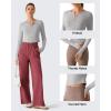 image:imageG4Free Lightbreeze Women UPF 50 Sun Shirts Thumbholes Long Sleeve Crop Workout Tops V Neck TShirts CasualSilver Gray