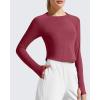 image:imageG4Free Lightbreeze Womens UPF 50 Long Sleeve Rash Guard Quick Dry Crop Workout Tops Thumbholes Sun Shirts Running AthleticBurgundy