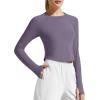 image:imageG4Free Lightbreeze Womens UPF 50 Long Sleeve Rash Guard Quick Dry Crop Workout Tops Thumbholes Sun Shirts Running AthleticGray Purple