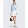 image:imageG4Free Lightbreeze Womens UPF 50 Long Sleeve Rash Guard Quick Dry Crop Workout Tops Thumbholes Sun Shirts Running AthleticLight Denim