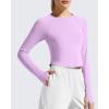 image:imageG4Free Lightbreeze Womens UPF 50 Long Sleeve Rash Guard Quick Dry Crop Workout Tops Thumbholes Sun Shirts Running AthleticPurple