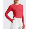 image:imageG4Free Lightbreeze Womens UPF 50 Long Sleeve Rash Guard Quick Dry Crop Workout Tops Thumbholes Sun Shirts Running AthleticRed