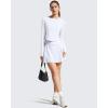 image:imageG4Free Lightbreeze Womens UPF 50 Long Sleeve Rash Guard Quick Dry Crop Workout Tops Thumbholes Sun Shirts Running AthleticWhite