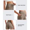 image:imageG4Free Ribbed Stretchy Womens Shorts Casual High Waisted Athletic Running Golf Lounge Shorts with PocketsDark Brown