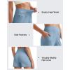 image:imageG4Free Ribbed Stretchy Womens Shorts Casual High Waisted Athletic Running Golf Lounge Shorts with PocketsDusty Blue