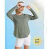 image:imageG4Free Womens UPF 50 UV Shirts Long Sleeve Workout Sun Shirt Outdoor Gym Hiking Tops Quick Dry Lightweight Casual YogaGray Olive