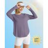 image:imageG4Free Womens UPF 50 UV Shirts Long Sleeve Workout Sun Shirt Outdoor Gym Hiking Tops Quick Dry Lightweight Casual YogaGray Purple