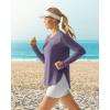image:imageG4Free Womens UPF 50 UV Shirts Long Sleeve Workout Sun Shirt Outdoor Gym Hiking Tops Quick Dry Lightweight Casual YogaGray Purple