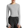 image:imageG4Free Lightbreeze Womens UPF 50 Long Sleeve Rash Guard Quick Dry Crop Workout Tops Thumbholes Sun Shirts Running AthleticGrey