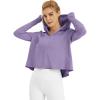 image:imageG4Free Skimetic Womens UPF 50 Sun Protection Hoodie Shirts Quick Dry Rash Guard Long Sleeve Zip Athlete Jacket Pocket HikingGray Purple