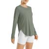 image:imageG4Free Womens UPF 50 UV Shirts Long Sleeve Workout Sun Shirt Outdoor Gym Hiking Tops Quick Dry Lightweight Casual YogaGray Olive