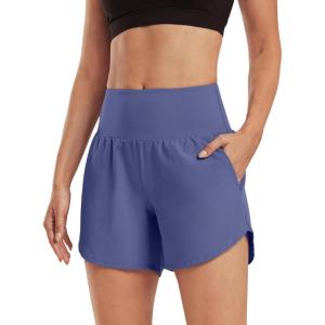 image:imageG4Free Chillwhisp Womens Athletic Shorts 4 High Waisted Lightweight Running Shorts with PocketsDusky Purple