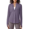 image:imageG4Free Womens UPF 50 Sun Shirts Lightweight Quick Dry Long Sleeve Workout Tops Lightweight Running PulloverGray Purple
