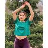 image:imageG4Free Short Sleeve Crop Workout Tops for Women Loose Fit Cotton Basic TShirtsGreen