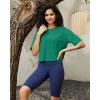 image:imageG4Free Short Sleeve Crop Workout Tops for Women Loose Fit Cotton Basic TShirtsGreen