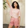 image:imageG4Free Short Sleeve Crop Workout Tops for Women Loose Fit Cotton Basic TShirtsPink