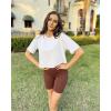 image:imageG4Free Short Sleeve Crop Workout Tops for Women Loose Fit Cotton Basic TShirtsWhite