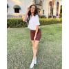image:imageG4Free Short Sleeve Crop Workout Tops for Women Loose Fit Cotton Basic TShirtsWhite