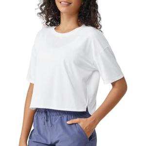 image:imageG4Free Short Sleeve Crop Workout Tops for Women Loose Fit Cotton Basic TShirtsWhite