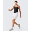 image:imageG4Free BareFeel Built in Bra Camisole Tops Yoga Workout Removable Padded Cami Spaghetti Strap Pilates Tank TopBlack