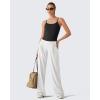 image:imageG4Free BareFeel Built in Bra Camisole Tops Yoga Workout Removable Padded Cami Spaghetti Strap Pilates Tank TopBlack
