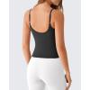 image:imageG4Free BareFeel Built in Bra Camisole Tops Yoga Workout Removable Padded Cami Spaghetti Strap Pilates Tank TopBlack