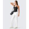 image:imageG4Free BareFeel Built in Bra Camisole Tops Yoga Workout Removable Padded Cami Spaghetti Strap Pilates Tank TopBlack