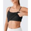 image:imageG4Free BareFeel Built in Bra Camisole Tops Yoga Workout Removable Padded Cami Spaghetti Strap Pilates Tank TopBlack