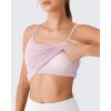 image:imageG4Free BareFeel Built in Bra Camisole Tops Yoga Workout Removable Padded Cami Spaghetti Strap Pilates Tank TopBlush