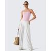 image:imageG4Free BareFeel Built in Bra Camisole Tops Yoga Workout Removable Padded Cami Spaghetti Strap Pilates Tank TopBlush