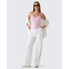 image:imageG4Free BareFeel Built in Bra Camisole Tops Yoga Workout Removable Padded Cami Spaghetti Strap Pilates Tank TopBlush