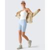 image:imageG4Free BareFeel Built in Bra Camisole Tops Yoga Workout Removable Padded Cami Spaghetti Strap Pilates Tank TopPure White