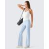 image:imageG4Free BareFeel Built in Bra Camisole Tops Yoga Workout Removable Padded Cami Spaghetti Strap Pilates Tank TopPure White